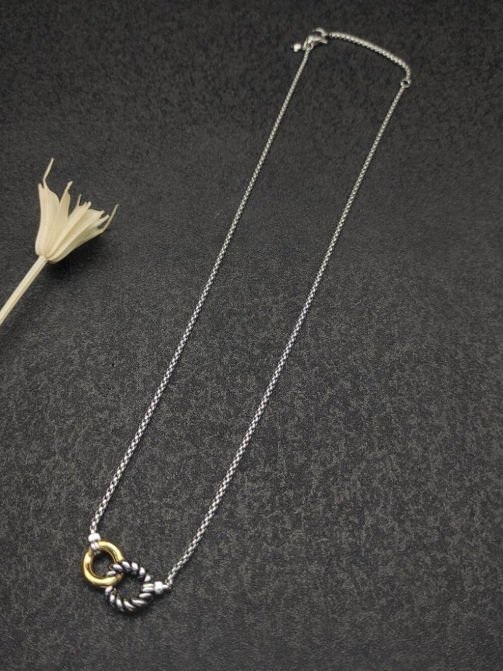 David Yurman Two-Color Horsebit Necklace